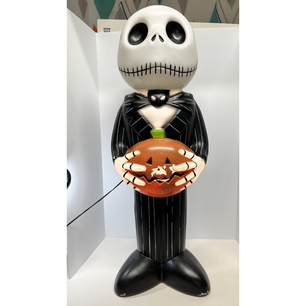 RARE Disney The Nightmare Before Christmas 35" Jack Skellington Blow Mold Lights